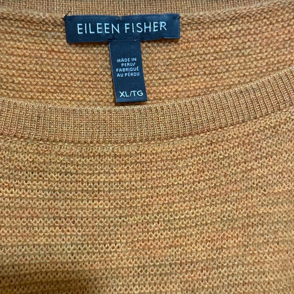 Eileen Fisher Royal Alpaca Crew Neck Lightweight Sweater Top XL Copper Brown - Picture 4 of 9